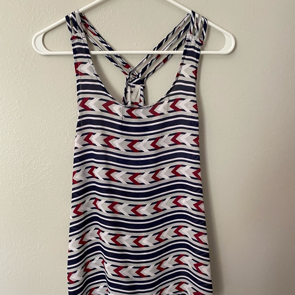 Women’s Vanity Tank Top Red/White/Blue Patterned